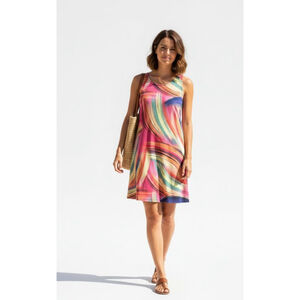 Julia Divina Pink Multi-color Abstract Mini Dress S/P